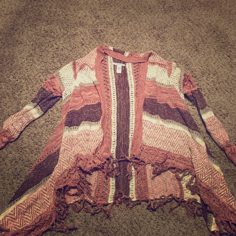 Maurices long crochet cardigan